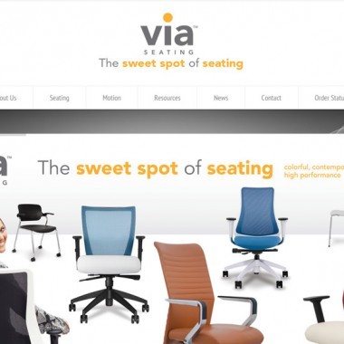 Web snip of Via Seating, Inc's new website