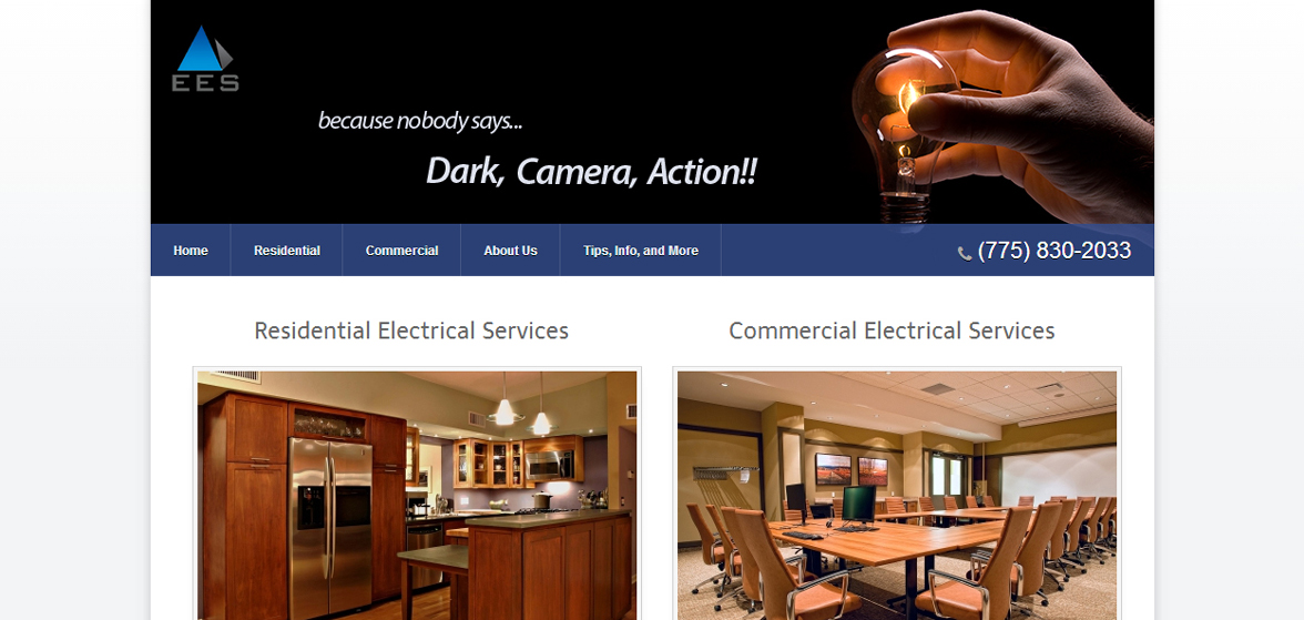 A website screenshot of enhancedelectrical.net created by Credo Technology Group, LLC