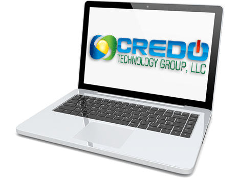 Laptop with Credo Technology Group, LLC Logo