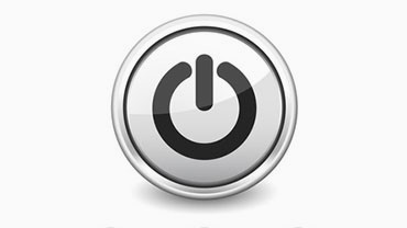 illustration of a power button in white with black power symbol